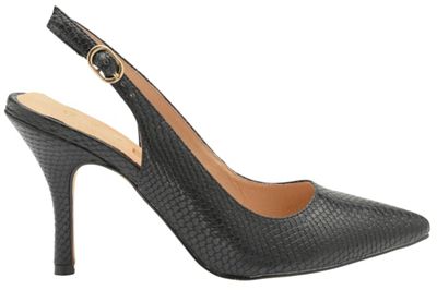 Black snake 'Kinney' high heeled slip on shoes